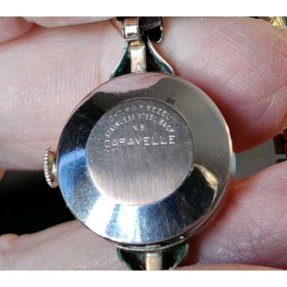 Vintage Caravelle Women's Watch 10k RGP Bezel Speidel USA Stretch As Is Not Work - Picture 4 of 4